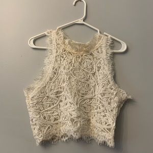 Bridal-Style White Lace Tank Top from Honey